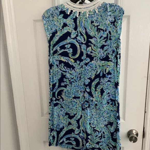 Lilly Pulitzer Madia Tunic Dress High Tide Navy Scuba Doo - Size S - Picture 5 of 10